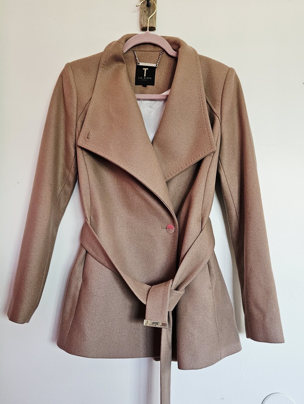 Ted Baker Drytaa Belted Wrap Wool Cashmere Blend Coat size 2